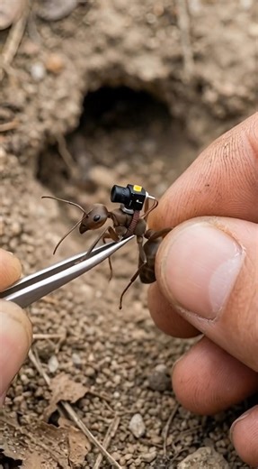 Back of an Ant: Raw Mounted Micro-Camera Journey Into a Living Underground Colony #wildlifecamera