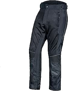 Men’s Motorcycle Mesh Pants Full Leg Zipper Riding Pants powersports Protective Armored Adv CE Over The Boot Motocross Pants Black