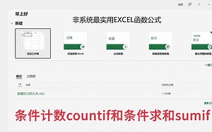 非系统最实用EXCEL函数公式-COUNTIF条件计数和SUMIF条件求和