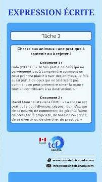 TCF Canada & Quebec – Written Expression Task 3