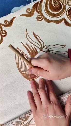 Traditional Batik Wax Drawing Process