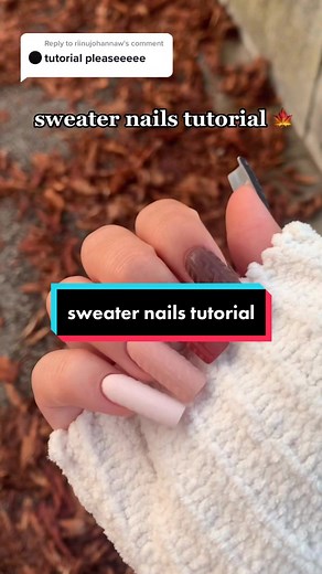 Fall Sweater Nails Tutorial
