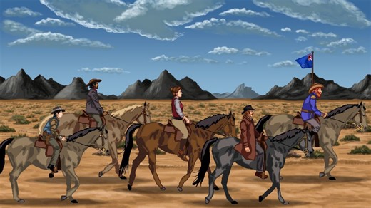 Promising '90s style point-and-clicker Rosewater rides out today, featuring trail-worn cowpoke authors and weird alt-universe science