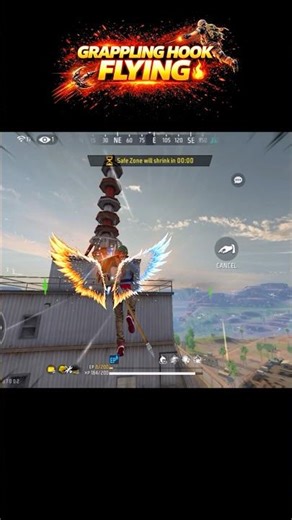 Flying with Grappling Hook 🔥 | #freefire