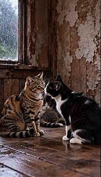Stray Cats Were Living in This Forest Cabin… So He Lit the Fireplace 🥹🐱🔥