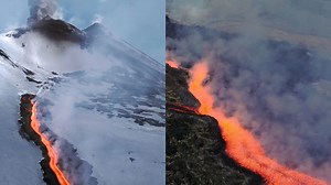 Jaw-dropping scenes show eruption and lava flow from Mount Etna