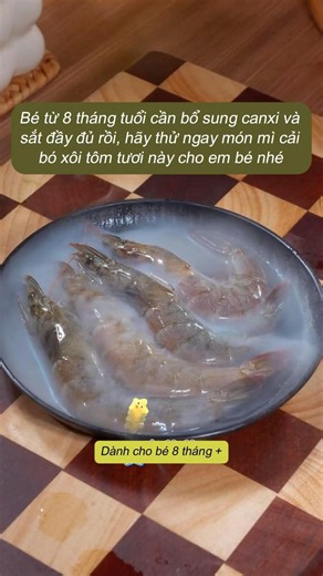Mì rau chân vịt tôm tươi cho bé từ 10 tháng tuổi. 🍜🦐🥬