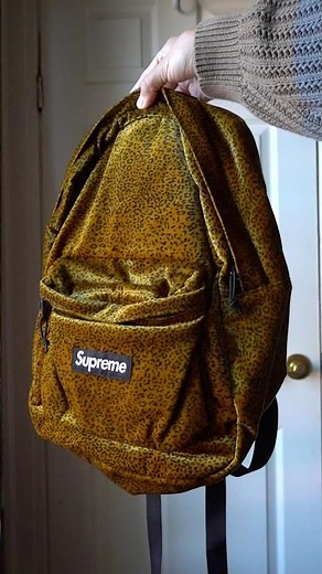 Supreme Leopard Velvet Backpack