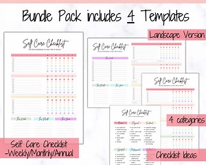 Self Care Checklist, Self-care Planner, Selfcare Journal Tracker, Wellness Planner Printable, Daily Wellbeing, Mindfulness Mental Health Kit - Etsy