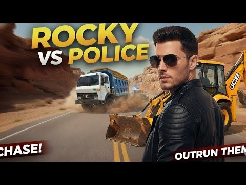 ROCKY vs Police 🚓 Sand Mafia Chase 🔥#RockyBhai#IndianVehicleSimulator3D#PoliceChase#shorts