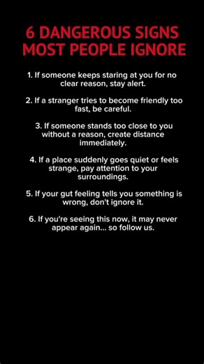 6 Warning Signs You Should Never Ignore | Stay Alert & Trust Your Instincts