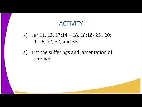 FORM 3 CRE LESSON 38 JEREMIAH'S SUFFERING AND LAMENTATION DURING HIS MINISTRY