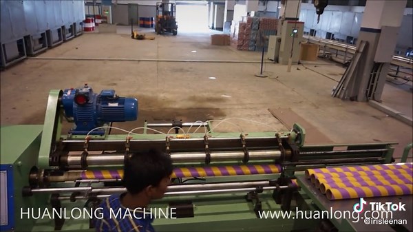 Full Auto. DTY/FDY Paper Core Making Machine for ID. 69mm #papertubemachine #textilepapercoremachine #poypapertubemachine#huanlongmachine