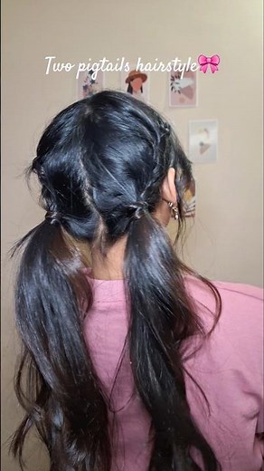 Two dutch pigtail braid hairstyle🩷 #shortsvideo #youtubeshorts