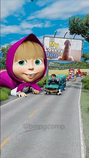 Funny Strange Cars vs Scary Masha in BeamNG.drive