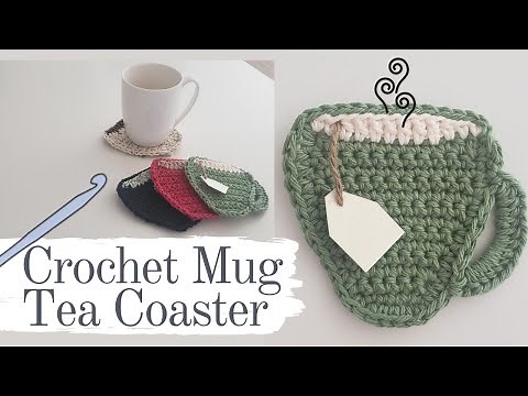 How to crochet mug-shaped coaster (tea edition) + small biz tips for packaging/selling