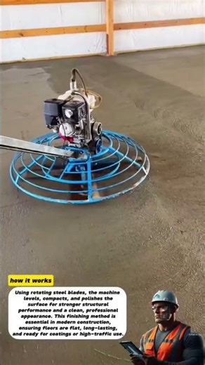 High-Precision Concrete Finishing with a Power Trowel Machine!