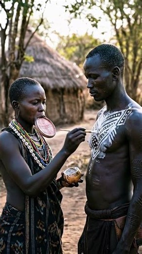 Mursi Tribe The Painted Warriors of the Omo #africanculture #tribalculture #shorts