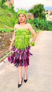 Creative dress from fresh fruits and vegetables from the farm #creativity #fashion #nature #creativeideas #fbreelsfypシ゚viralシ #everyone | J&S