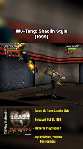 Brian on Instagram: "Wu-Tang: Shaolin Style PS1 🎮 . . . This gameplay was played by me. Follow me for more videos! ➡️ @brrian_o . . #fyp #foryoupage #wutang #playstation #ps1 #retro #retrogaming #reels #reelsinstagram #motivation #workout #viral #gamer #daily #explorerpage #nostalgia #memories #instadaily #instagram #gamerlife #gaming #videogames #music"