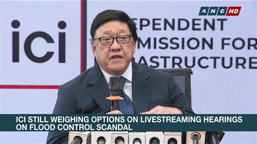 The Independent Commission for Infrastructure (ICI) has recommended the filing of cases against three incumbent senators, several former legislators, DPWH officials, and contractors linked to the alleged flood control corruption scandal, according to Chairperson Andres Reyes Jr. Reyes said the commission is “still weighing its options” on the reasons behind the delays in the livestreaming of hearings. #ANCHeadstart | ANC 24/7