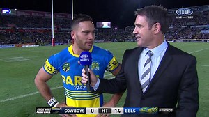The Parramatta Eels dominate the first-half and head to the change rooms up 14-0. #NRLCowboysEels #9WWOS | http://WWOS.com.au | Wide World of Sports