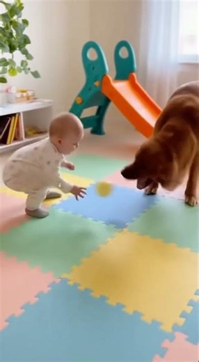 Dog & Baby #dog #baby #ai狗和宝宝 #dog#baby#ai #cute #cutebaby #cuteanimals#papa #baby #funny #fyp
