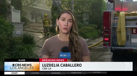 Crews battle flames at Beverly Crest mansion