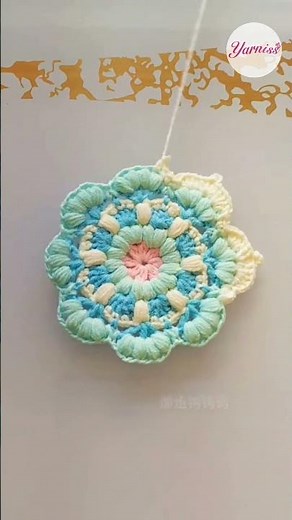 Crochet Puff Circles 💙 Part 2 – Continue This Cozy Masterpiece!