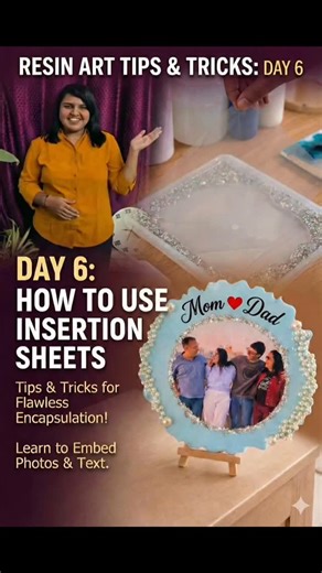 Flowsome Creatist on Instagram: "Resin Art Tips & Tricks – Day 6 ✨ Struggling with embedding photos or text in resin? Insertion sheets are the secret to clean edges, zero bleed & flawless encapsulation 💎 Save this reel if resin art is your thing! . . [resin art, insertion sheets, photo embedding, resin tutorial, resin tips, encapsulation, DIY resin, handmade decor, resin crafts, creative process] . #resinarttips #resinartist #resincraft #diycrafts #handmadewithlove"