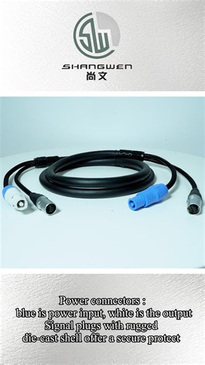 One cable. Total control. 3×14AWG power CAT6 SFTP in an ultra-flexible rubber jacket with IP65 power & Ethernet—perfect for easy LED projector daisy-chaining. #PowerComboCable #LEDPower #IP65Connector #StageTech #SHANGWEN | ShangWen