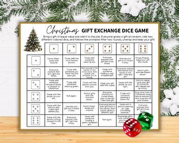 Christmas Gift Exchange Game, Christmas Dice Game, Christmas Party Game