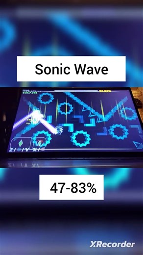 Sonic Wave 47-83% - my hands didn't let me click 😭 #geometrydash #gddemon #gddaily #gd