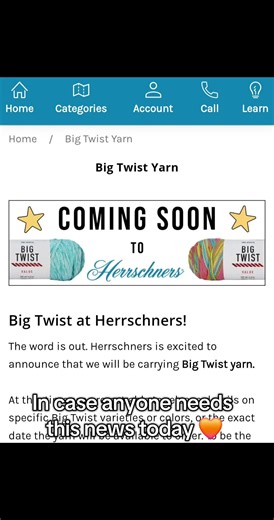 Big Twist Yarn Coming Soon at Herrschners