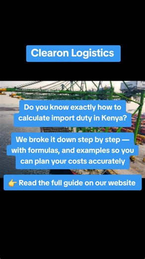 How to calculate import duty in Kenya. 👉 Read the full guide: https://clearonlogistics.co.ke/how-to-calculate-import-duty-in-kenya-step-by-step-guide/ #ImportDuty #clearingandforwarding #LogisticsKenya #importexport