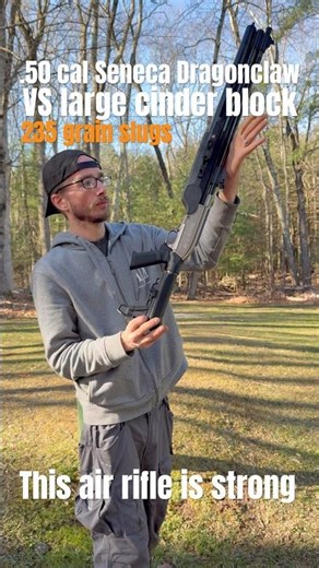 Seneca .50 cal air rifle VS large cinder block