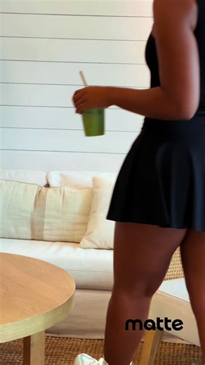 Beyond the gym in The Essential Ribbed Bodysuit and Lounge Skirt 🎾 #MatteCollection #Fyp #Athleisure #Matcha