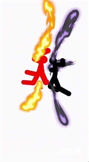 Red VS Black Stick Figure Fight Animation