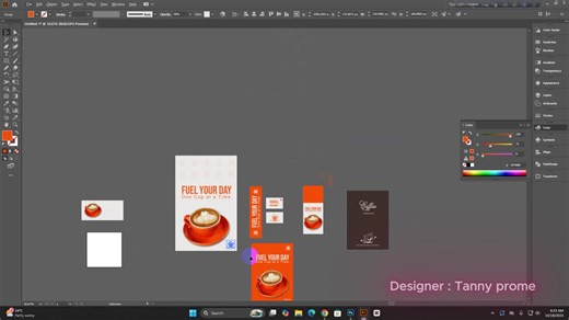 Coffee Branding Stationery Design | Full Tutorial by Tanny Prome ☕✨ From concept to final presentation — I designed a complete coffee branding stationery package including cup, bag, flyer, and more! In this tutorial, I’ve shared my full creative process — from idea generation to professional mockup presentation. If you’re passionate about branding design or looking for a designer for your next project, don’t miss this one! 🚀 #graphicdesign #brandidentity #coffeebranding #stationerydesign #Brand