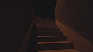 Mysterious Dimly Lit Staircase