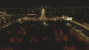View of Paris at night, aerial front shot - Free Stock Video