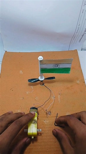 DC Motor Rotating Flag Project 🚩#shorts #trending #dc #dcmotor #project #science #shortvideo #school