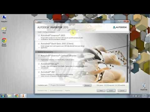 Autodesk Inventor 2015: To register, download, install and use the free 3 year copyright