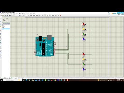 8 LED Blinking using for Loop with Arduino in Proteus Simulation