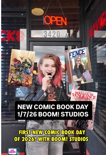 First new comic book day of 2026! BOOM! Studios edition! #BoomStudiosPartner Out today: ⚡️Mighty Morphin Power Rangers: Zord Quest # 1 🤺Fence Breakthrough: Quarter Clash # 1 😈When I Lay My Vengeance Upon Thee TPB (SC) What are you grabbing? @BOOM! Studios @Revenge Of