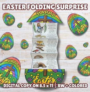 Easter Story Folding Craft Kids Holy Week Bible Activity Sunday School Lesson