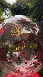 Globo burbuja color rojo y vino, totalmente personalizado con tarjeta. #globoburbuja #globoburbujapersonalizado | Jc-Decoración Globos Decorativos/Cursos