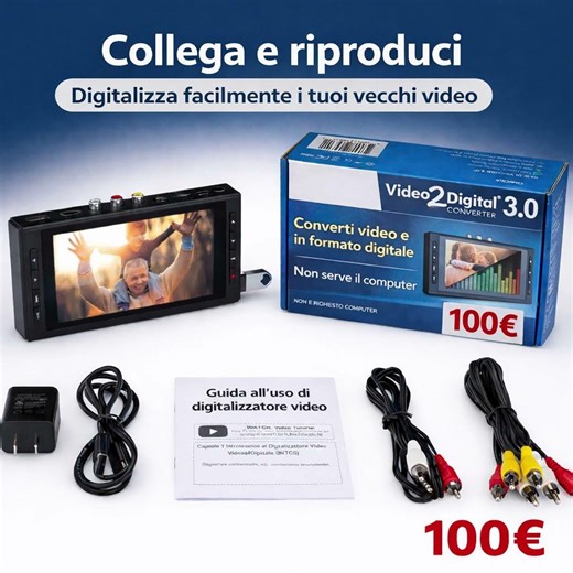 Home video digitizing device for saving recordings easily