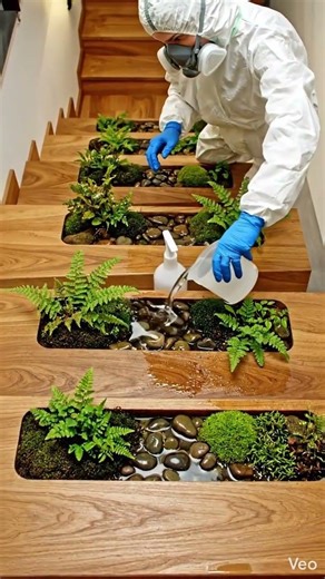 Filled My Stairs with REAL Plants & Resin! 🌿✨#youtubeshorts #asmr #trending #ai