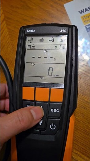 Testo 310 can still read CO with bad O2 sensor. Combustion analyzer.